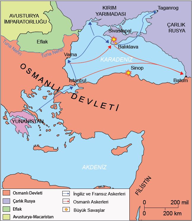 Kırım Savaşı haritası (1853-1856)