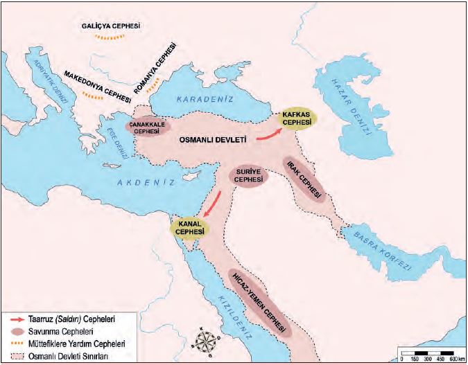 I. Dünya Savaşı’nda Osmanlı Devleti’nin savaştığı cepheler